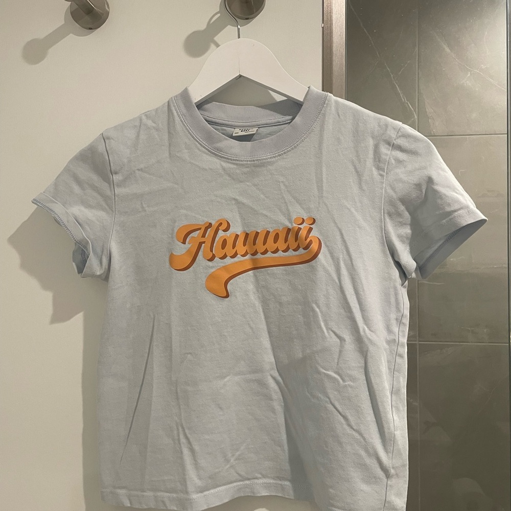 Aritzia Sunday Best Light Blue 'Hawaii' T-Shirt